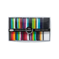 Global Colours Rainbow Explosion – Multi One Strokes + B&W Face & BodyArt Refillable FX Palette Sampler 12x 15g