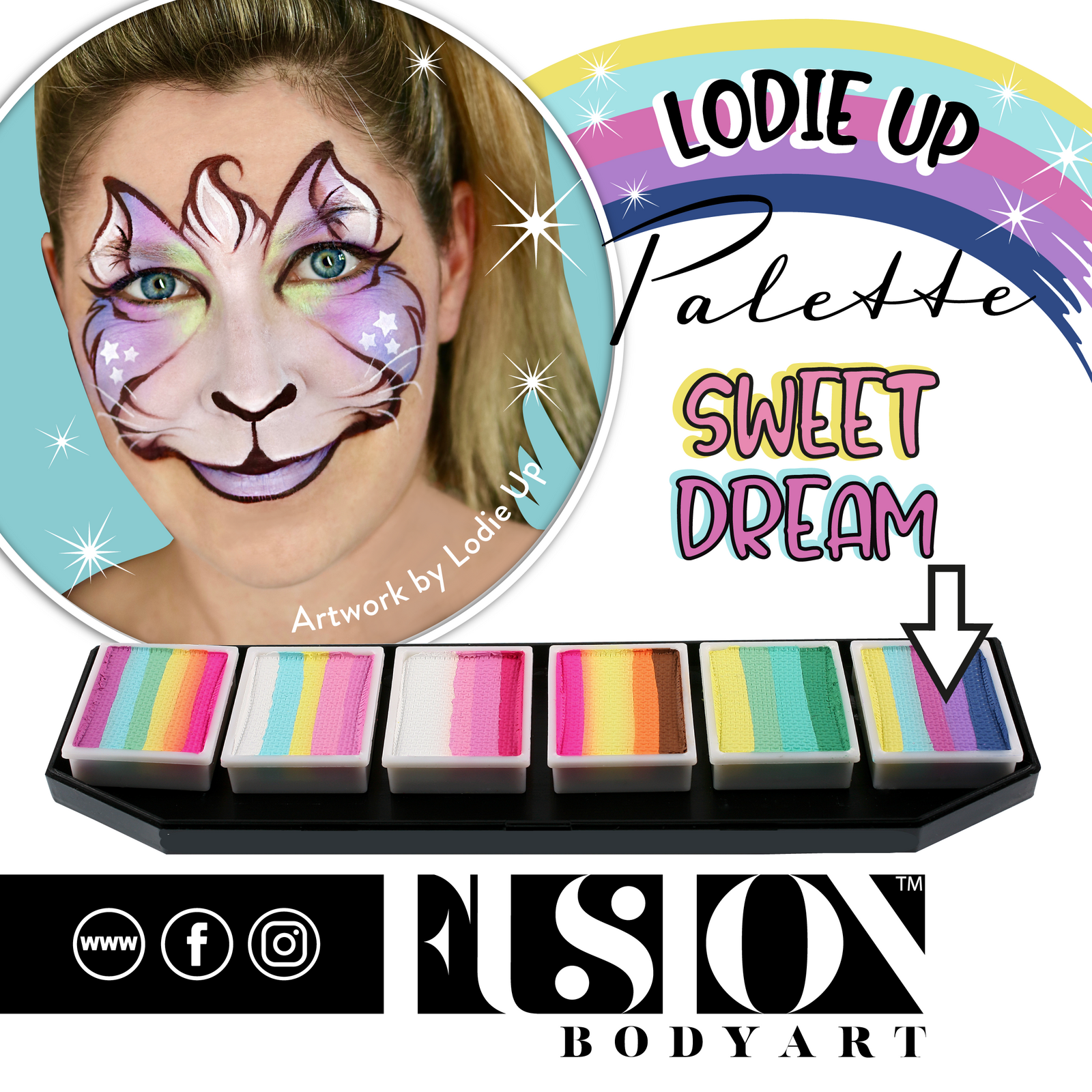 Fusion Face Painting Palette – The Ultimate Face Paint Palette - Roos met  witte Stippen